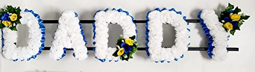 DADDY Artificial Silk Funeral Tribute Name Flowers Letter Wreath Memorial