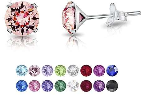 DTPsilver - Boucles doreilles Femme Rose - Boucles d Oreilles - Boucle Oreille Femme Rose - Clou Oreille Argent