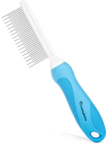 Grooming Comb for Long & Curly Hair in Dogs & Cats - Top Pet Detangler Brush - Removes & Prevents Matted Fur - Perfect for Goldendoodle, Poodle Mixes, and Cat Undercoat
