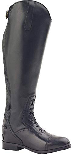 Ovation Women's Comfortable Durable Stylish Equestrian Horse Riding Tall Extra Wide Calf Genuine Leather Flex Plus Field Boot, Black, Size 10 X-Wide Regular