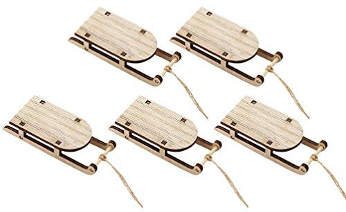 Garneck 5stücke Mini Holzschlitten Für Weihnachten Dekorative Tisch Und Schreibtischornamente Für Festliche Wohn Und Bürogestaltung