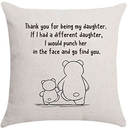 Aocaso Daughter Cushion Cover Throw Pillow Cover, Birthday & Thanksgiving Gift (Thank You for Being My Daughter)