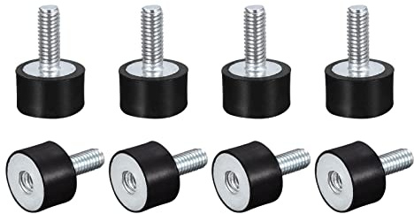 sourcing map 8 Stück Gummipuffer M5 Stecker/Buchse Vibrationsisolator Schwingungsdämpfer Stoßdämpfer D15mmxH10mm