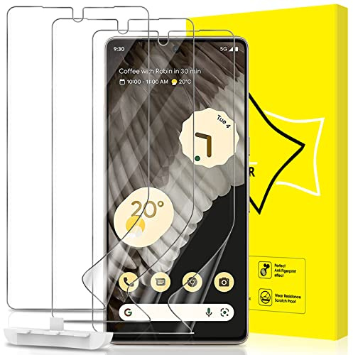 GiiYoon 3 Stück Schutzfolie für Google Pixel 7 Pro, Weiche TPU-Folie, Vollständige 3D-Gewölbte, Fingerabdruck-ID unterstützen Blasenfreie Klar HD displayfolie