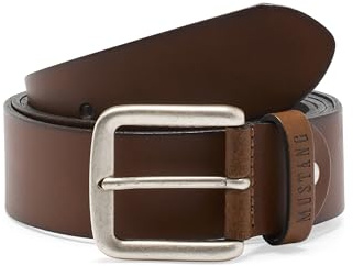 MUSTANG Herren Ledergürtel MG2118L15Z 40mm Gürtelbreite Schwarz Braun 80-115cm, Größe:130cm, Farbe:Baileys 0660