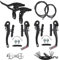 2 Pezzi Set Freni Bici, V Brake Set Anteriore e Posteriore, Con Chiave per Attrezzi, Cavo Del Cambio Della Bici, Testate, Puntali, per La Maggior Parte Delle Biciclette, Bici da Strada (1)