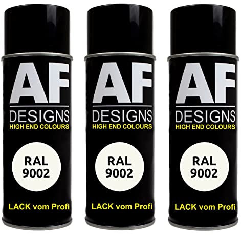 Alex Flittner Designs Lackspray RAL 9002 GRAUWEISS matt 3x 400ml Spraydose Buntlack Autolack