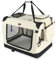 VOUNOT Pet Carrier Bag Portable Foldable Dog Cat Travel Carrier Bag, 3 Entry Doors, Breathable Mesh and Padded Handles, S Beige