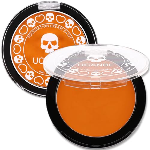 UCANBE Halloween Gesichtsfarbe Orange Foundation | Schminkfarbe Orange Sicher Ungiftig, Face Paint für Karneval, Theater, Bühne, Film