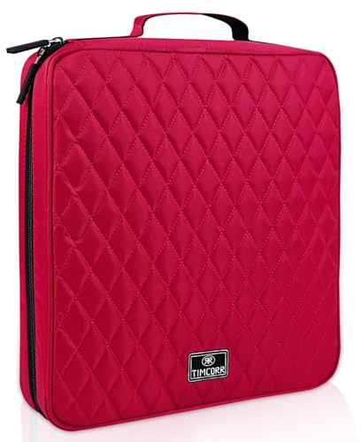 TIMCORR CD Case DVD Holder Storage: 160 Capacity DVD Cases Organizer Portable Wallet Storage - CD Plastic Protective Carrying Binder for Home Travel