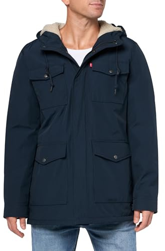 Levi's Men's Arctic Cloth Sherpa Lined Parka, Soft Touch Navy, L