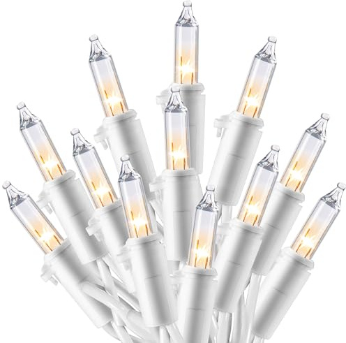 Joiedomi Christmas String Lights Indoor,100 Count Mini Warm Fairy Light Outdoor,21.4 FT Decor for Patio Dorm Classroom Bedroom Holiday Wedding Party Garland Birthday Valentines Day,White Wire