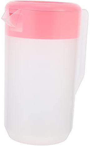 Cabilock Jarra Multifunción de Agua Fría 2.4l con Tapa Rosa de Plástico Resistente al Frío para Hogar y Bebidas Refrescantes, Botella Portátil y Duradera para Verano
