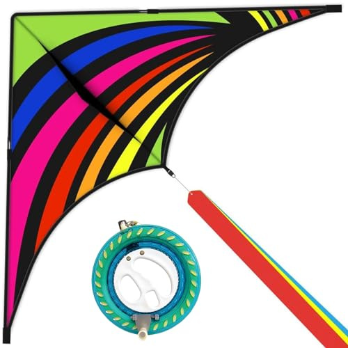 Mint's Colorful Life Delta-Drachen, ideal für Kinder & Erwachsene | Drachen für kinder ab 6 jahren, Hochwertig Anfänger Einleiner Flugdrachen