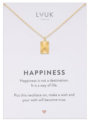LUUK LIFESTYLE Elegante Damen Halskette mit Anhänger und Spruchkarte | Edelstahl, Wasserfest, Hypoallergen, Verstellbare 50cm Kette, Geschenkidee, Alltags Look, Modeaccessoire