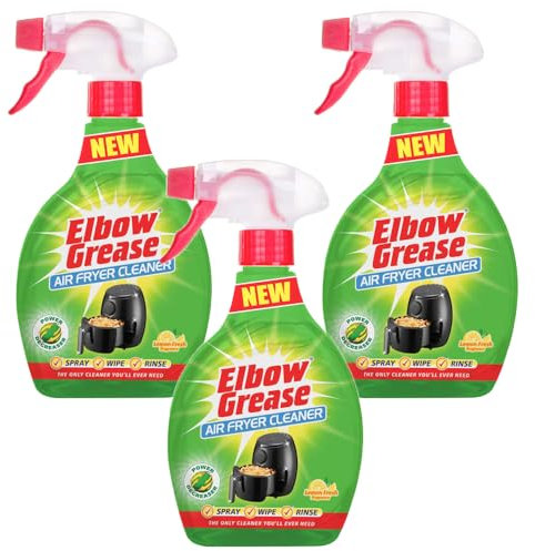 Elbow Grease Air Fryer Cleaner Lemon Fresh Fragrance 500ml pack of 3 Power Degreaser Roaster Oven Cooker Cleaner Detergent Spray with Welari Thank You Card | (3pack) (1500ml)