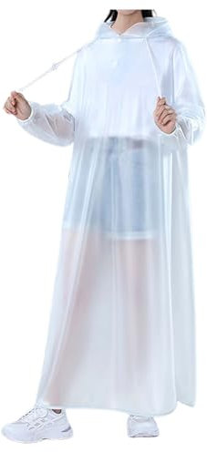 Damen Erwachsene Ganzkörper Regenmantel | Langer Fahrradponcho für starken Regen Mädchen Glitzer Mokassins, weiß, 4X-Large
