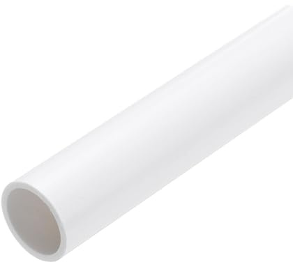 sourcing map 1 in PVC Rigid Tube 21.4mm ID 25mm OD 9 Length White | Round Pipe Tubing,Hardware Tubing,High Impact,for Water Pipe,Crafts,Cable Sleeve