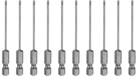 QUARKZMAN 10Pcs Embouts de Tournevis Plats Magnétiques Sl2 en Acier S2 2mm Embout de Tournevis à Tête Plate 1/4 Tige Hexagonale Embouts de Tournevis de Qualité Industrielle de 3 de Long