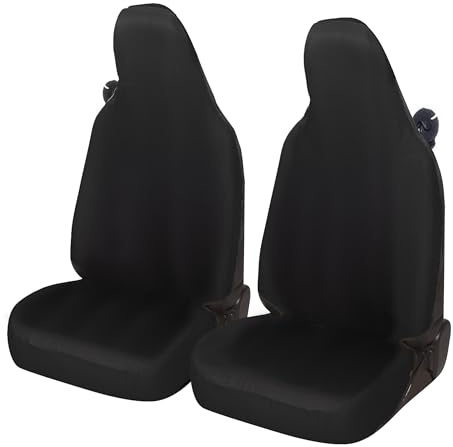 Auto Accessori Lupex Autositzbezüge kompatibel mit Smart fortwo 450 451 und 453 1 2 3 Serie Stoff Polyester (Schwarz)