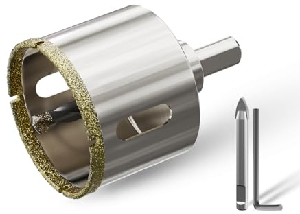 CSOOM 55 mm glasborr, hålsåg med 2 x centreringsborr, borrkron kakelborr för glas, kakel, keramik, marmor, kalksten