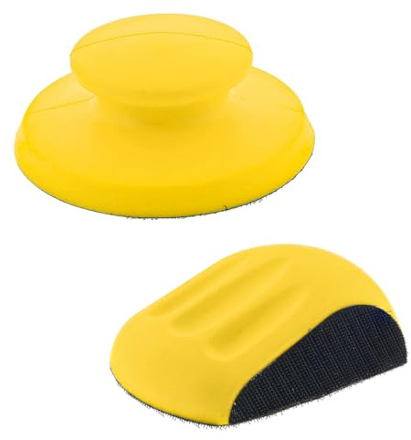 MSIHEY 2 Stück Schleifklotz 5 Zoll Handschleifkissenblock Klett Handschleifkissenblock Polierschleifscheibe Polish Schleifklotz für DIY, Holzmöbel Restauration