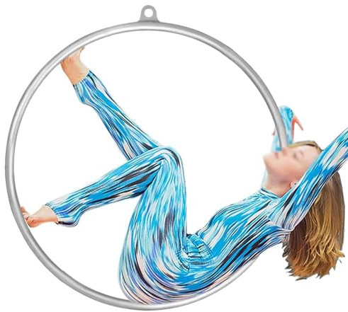 FFYUTING Aerial Lyra Hoop, Aerial Hoop Set, Fitnessgerät Edelstahl Yoga Hoop Zirkus Aerial Equipment für Akrobatik-Auftritte,90cm