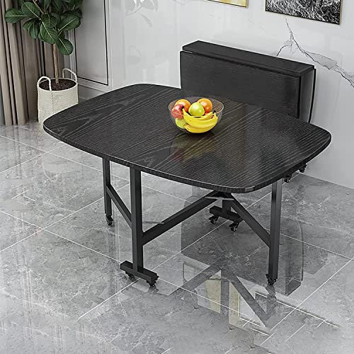 Moderner ausziehbarer Tisch mit Universalrad für einfaches Bewegen, multifunktional, platzsparend, für Restaurant, Wohnzimmer, Terrasse oder Deck, 100 x 60 cm
