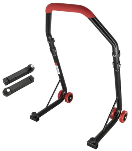 SEFIS D18 Motorradständer Set Vorderrad Motorradheber Serviceständer Heck Motorrad montageständer vorne Motorrad ständer Set Motorrad aufbocken (Rot, Dorn)