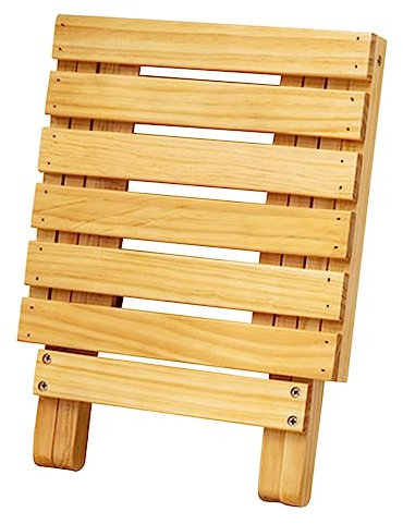 KICHOUSE Modern Outdoor Small Table Folding Picnic Table Wooden Plant Stand Stool for Garden Use