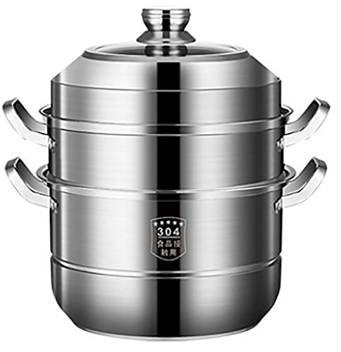 Pentola a vapore in acciaio inossidabile 304 con fondo ispessito per panini di pesce al vapore e zuppa di pollo 36 cm