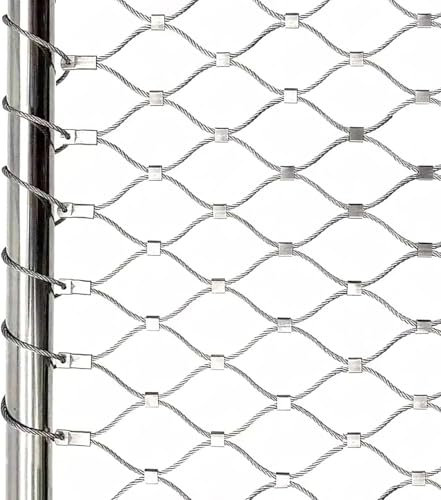 304 Edelstahl-Drahtseilnetz, flexibles Kabel-Balustradengeflecht für Balkon, Treppe, Fallschutz, anpassbare Brüstung, Edelstahlseil-Drahtgeflecht (1 x 10 m)