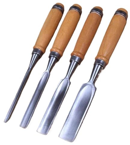 IUVYTA 4 Pezzi/Set 240mm sgorbia Set scalpello for Intaglio del Legno Strumenti for la Lavorazione del Legno for Intaglio Fai da Te a Mano lntaglio Legno Set(Set 2)