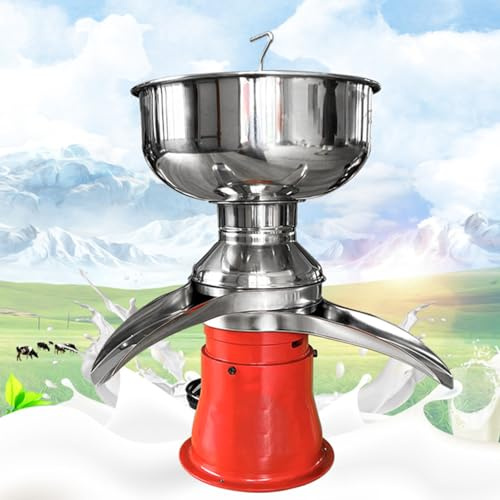 guoyjmm Electric Fresh Milk Cream Separator, 9500rpm Stainless Steel Electric Milk Cream Separator, 5L Large Capacity High Efficiency Milk Skimmer for Goats, Cows Milk