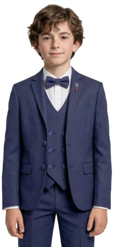 SIRRI Ensemble 5 pièces pour garçon, Costume Formel texturé, Tenue de Communion pour garçon d'honneur, 2 à 13 Ans