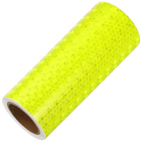 YELARXI Ruban réfléchissant en PVC adhésif puissant pour avertissement de sécurité, 3 m x 15 cm, étanche pour remorques, camions, véhicules, vélos (jaune fluo)