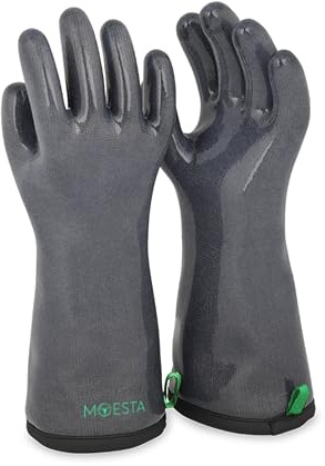 MOESTA-BBQ 20161 HeatPro Hitzehandschuhe, aus Silikon, S 7 TM Edition | Ofen-Grillhandschuh, 350 °C hitzebeständig, waschbar, waschmaschinenfest und BPA- und latexfrei, Grillhandschuhe