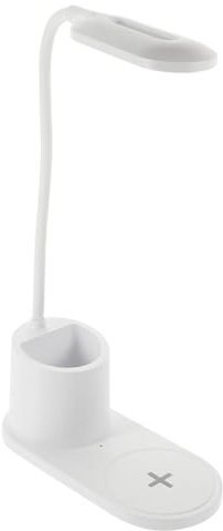 LOORGVEL Lámpara de Escritorio LED Color Blanco Portalápices y USB
