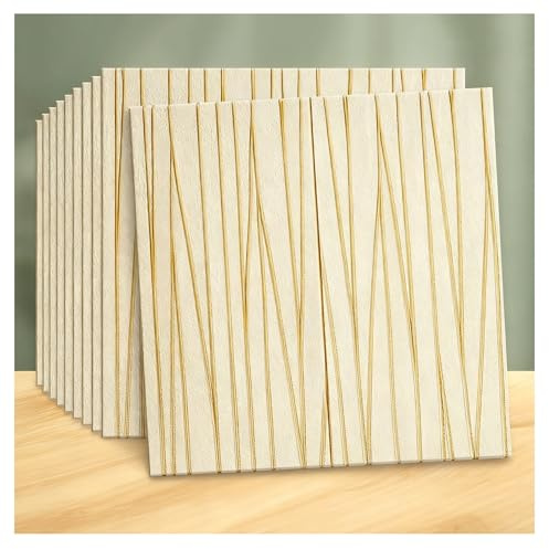 3D-Linien-Wandpaneele für Innenräume Wohnzimmer Paneele Wand 10 Stück 26.4 X 27.6 Moderne Selbstklebende Wasserdichte Schallisolations-Akustikpaneele Frei Zuschneidbar