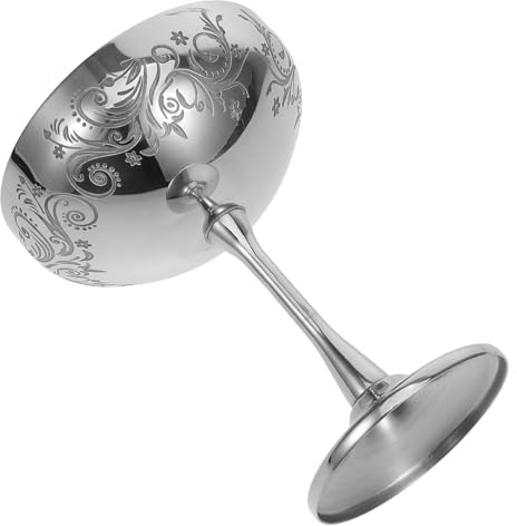 MOLUCKFU Coppa da Gelato in Acciaio Inox Piedini Calice da Dessert Multifunzionale per Insalata e Frutta Ciotola Leggera e Portatile per Feste e Uso Quotidiano