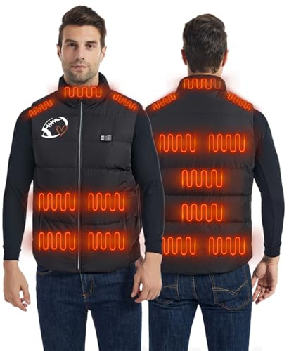 GXXINGIN Chaleco calefactable para Hombre, Chaqueta Ligera y calefactable para Hombre y Mujer, Unisex, con 2 temperaturas Ajustables, Impermeable, para Caza y Senderismo, Forro Polar (sin batería ext
