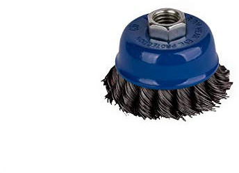 4x Topfbürste Ø 65 mm, gezopfte Drahtbürste klein für Winkelschleifer, robuste Schleifbürste mit M14-Gewinde, Stahlbürste für gründliche Reinigung und präzise Oberflächenbearbeitung