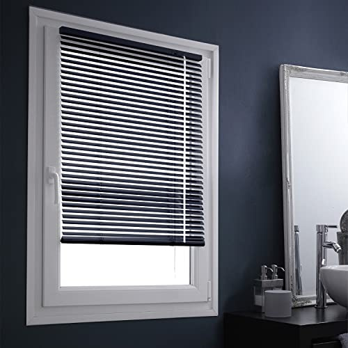 MADECOSTORE Store vénitien Aluminium 25mm sans percer - Gris Anthracite - L107 x H150cm