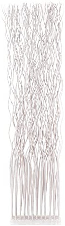 DESIGN DELIGHTS Weiden RAUMTEILER Wave | Weidenholz, 170x40cm (HxB) | Paravent aus Weidenzweigen, Raumtrenner, Stellwand, Raum Trennwand | Farbe: weiß