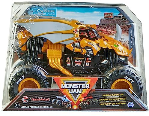 Monster Jam Bakugan Dragonoid Monster Truck 1:24 | Officiell Die-Cast Samlarbil med Rörlig Fjädring & BKT Däck | För Barn från 3 år | Autentisk Detaljrikedom