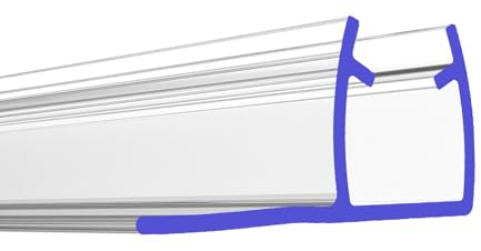 PRIOstahl Duschdichtung Dichtung mit Gummilippe Dichtungsprofil - 1 x Transparente Duschtürdichtung für Glasstärke: 6 mm Länge: 2 Meter Wasserabweiser für Duschtüren Glastüren Duschwand Bad