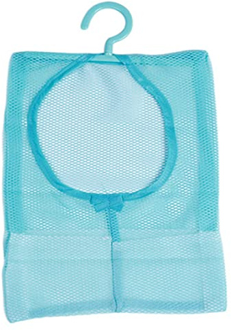 SunaOmni Bolsa para pinzas de la ropa para colgar de malla, organizador de baño, multiusos, bolsa de red para colgar en el baño, organizador de baño, bolsa multiusos, azul claro, Casual