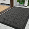 Yimobra Outdoor Door Mat, Heavy Duty Water Absorbent Mud Resistant Easy Clean Entry Outdoor Mats,Non Slip Backing, Exterior Mats for Outside Patio Porch Farmhouse, 81 x 120 cm, Black Gray