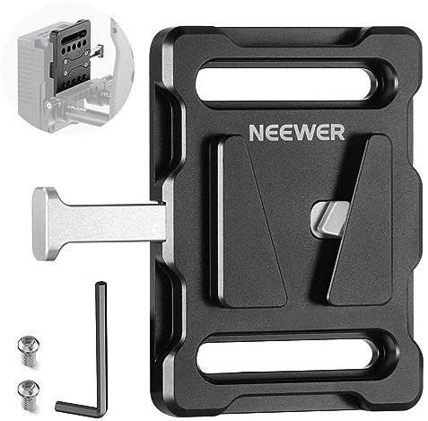NEEWER Mini Pannello Batteria con Attacco a V con ampio Morsetto a Granchio e Bloccaggio QR per Treppiede Stativo Supporto a C, Compatibile con Le Batteria FXLION Sony NEEWER con Attacco a V, PS005