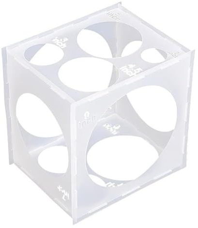CUSROS Boîte de taille pour ballons avec 11 trous pliable en plastique - Outil de mesure précis pour ballons - Léger et durable - Blanc